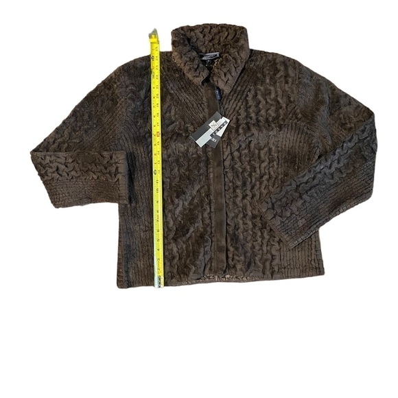 Zashi New Reversible Jacket Womens Large Coat 1-Brown Fur 2-Silky Retail $124 - Picture 3 of 10